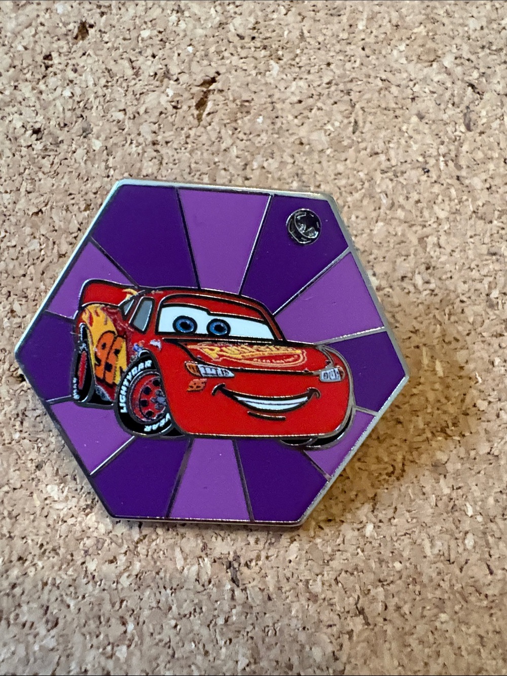 Cars Lightning McQueen Purple Hex Enamel Pin